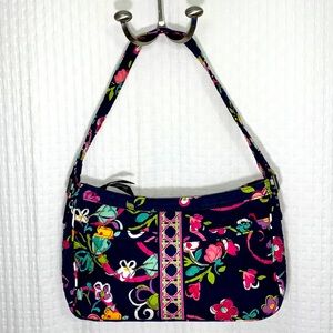 Vera Bradley navy blue & pink shoulder bag.  EUC.  Beautiful floral pattern.